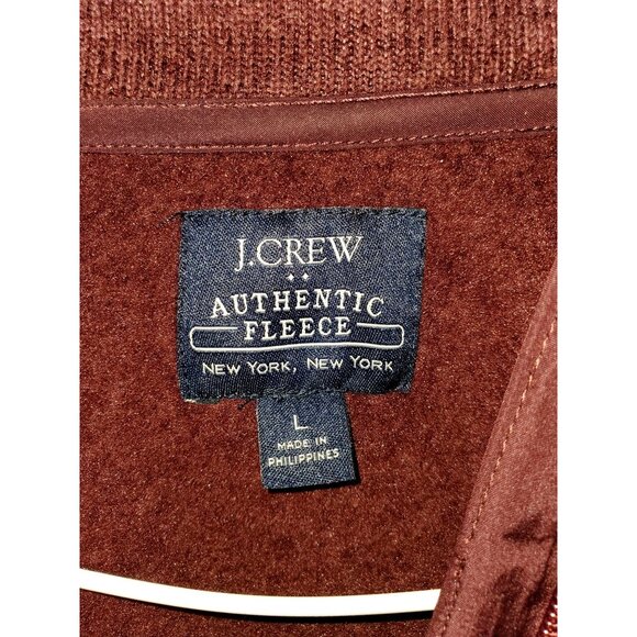 J CREW Men's Burgundy 1/4-Zip  Pull-over Long Sleeve Sweater Size Large 1573 - Picture 9 of 10